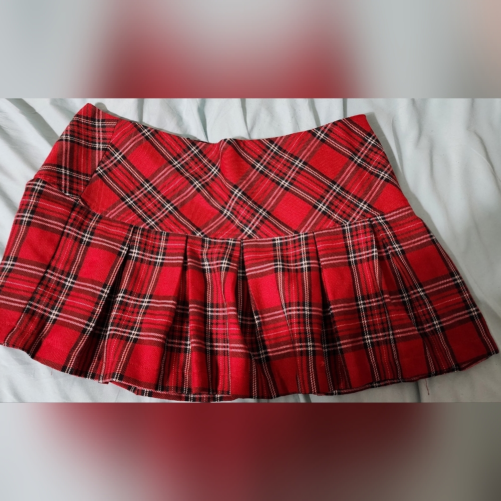 Vintage Y2K Wet seal red and black mini skirt size Large
